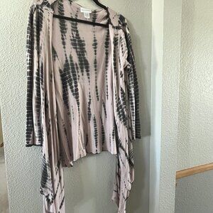 Soft Surroundings Pink & Black Extended Duster Jacket